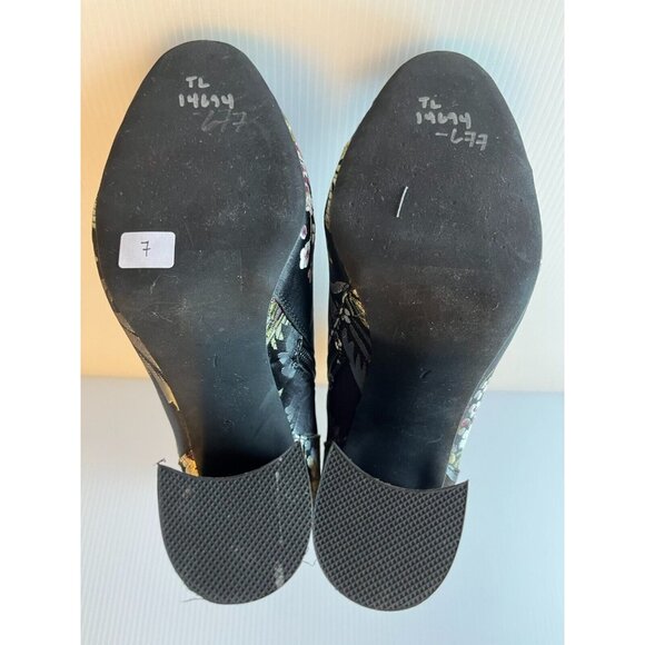 Jefferey Campbell Black Floral Jacquard Block Heel Ankle Booties, Size 7 (US) - Picture 9 of 11